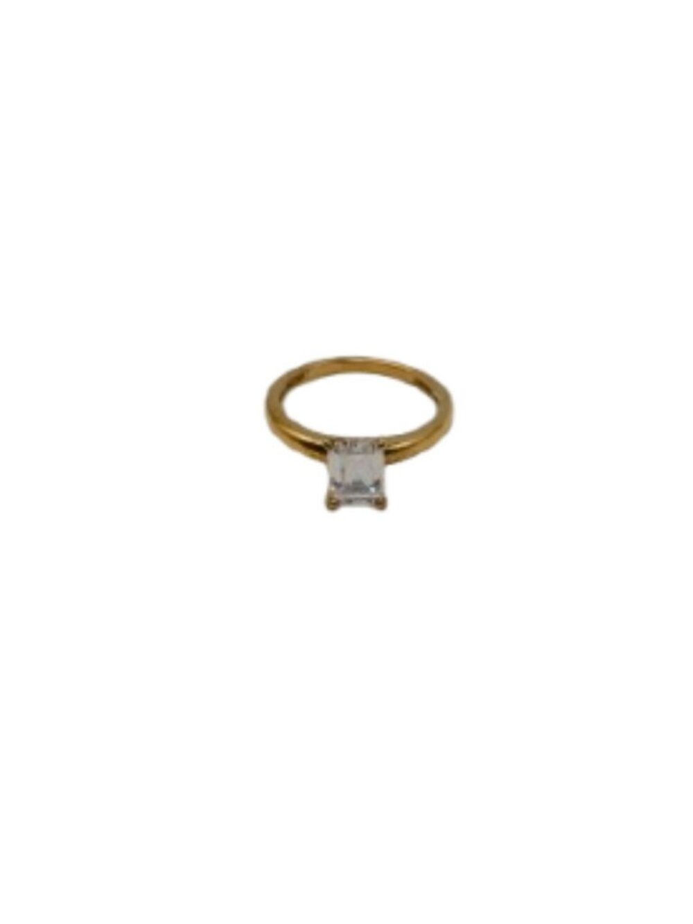 FE Sterling Silver 925 & Cubic Zirconia CZ Solitaire Ring Sz 9.75